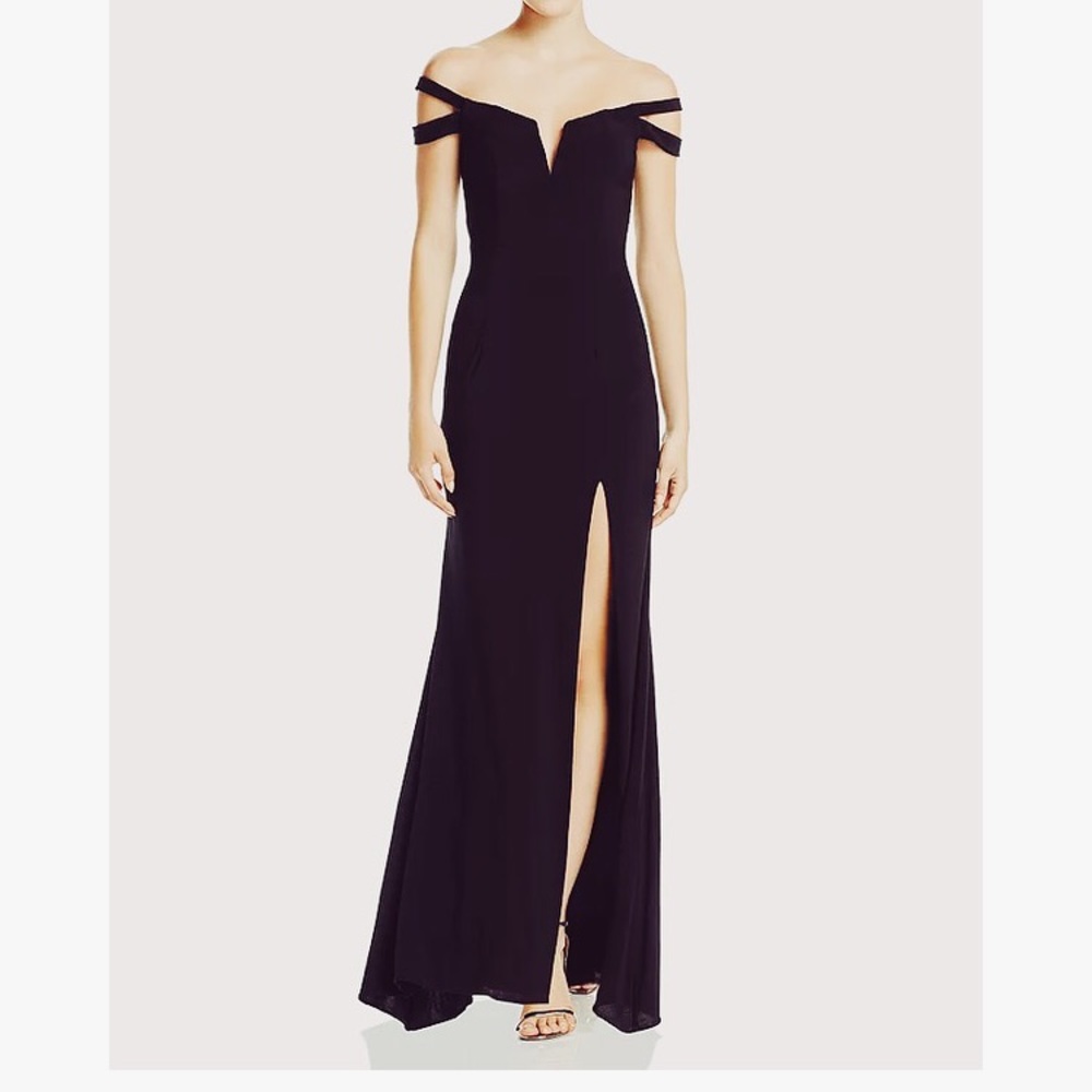 Navy blue Off the shoulder gown
